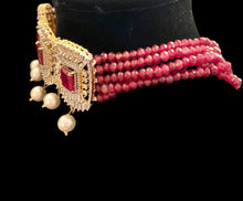 Load image into Gallery viewer, Ruby diamanté choker set
