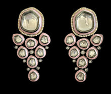 Load image into Gallery viewer, White stone with pink meenakari
